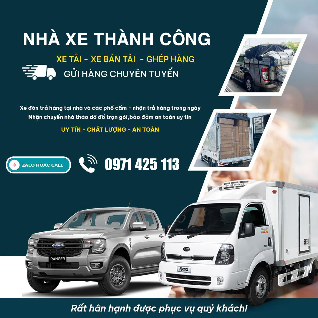 Xe Ghép Bán Tải Nhận Chở Hàng Uy Tín – Nhà Xe Thành Công Hà Nam